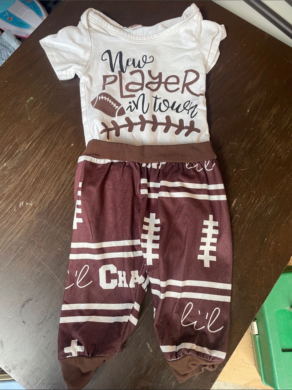 New Player in Town Infant Football Outfit - White & Maroon